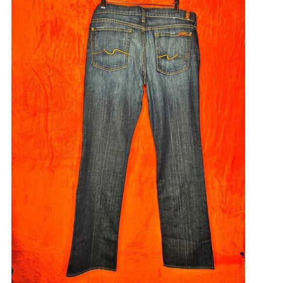 7 For All Mankind Boot Cut Dark Wash Bootcut Jeans Size 31 Pre- Loved - Picture 2 of 6